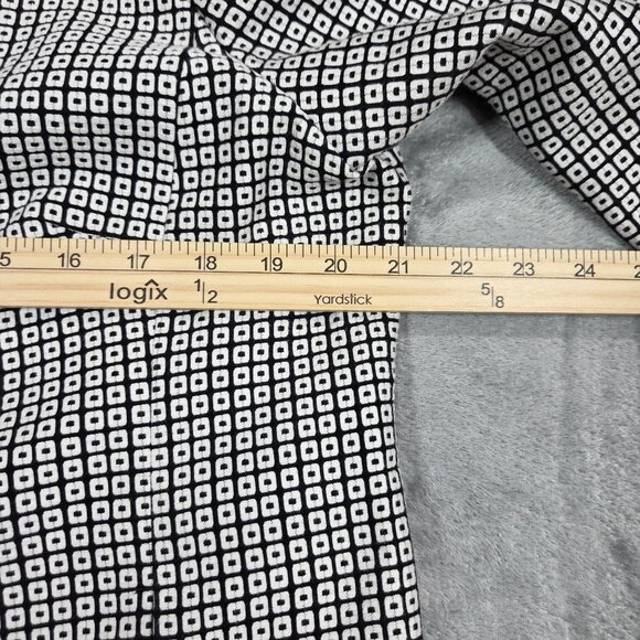 Talbots Blazer Womens 14 Black White Geometric Preppy Career 3/4 Sleeve Jacket - Picture 7 of 10